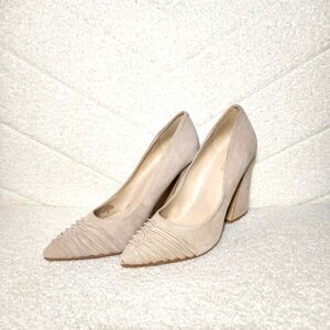 Nine West Taupe Suede Heels